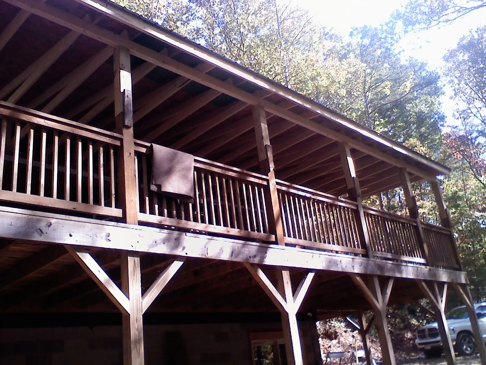 Timber framing under a new elevated porch and deck — Roof Leak Repair in South Seaville by Roofing Brothers